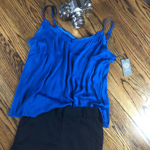 Vince Camuto Ruffle Cami Top - Tropic Blue - Large